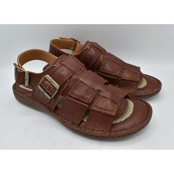 Born‎ Mens Size 13 Miguel Full Grain Leather Dark Tan Bourban Sandals Shoes main image 10